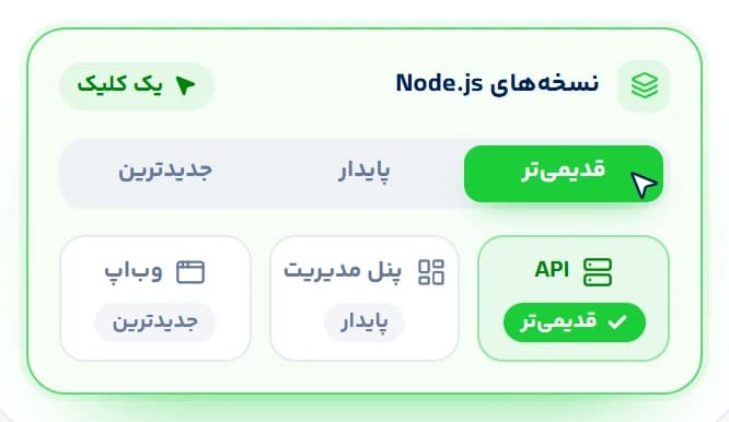 پشتیبانی از تمامی ورژن‌های Node.js